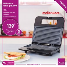 Mellerware Panini grill multifonction appareil à sandwichs 750 W - 2ans de garantie
